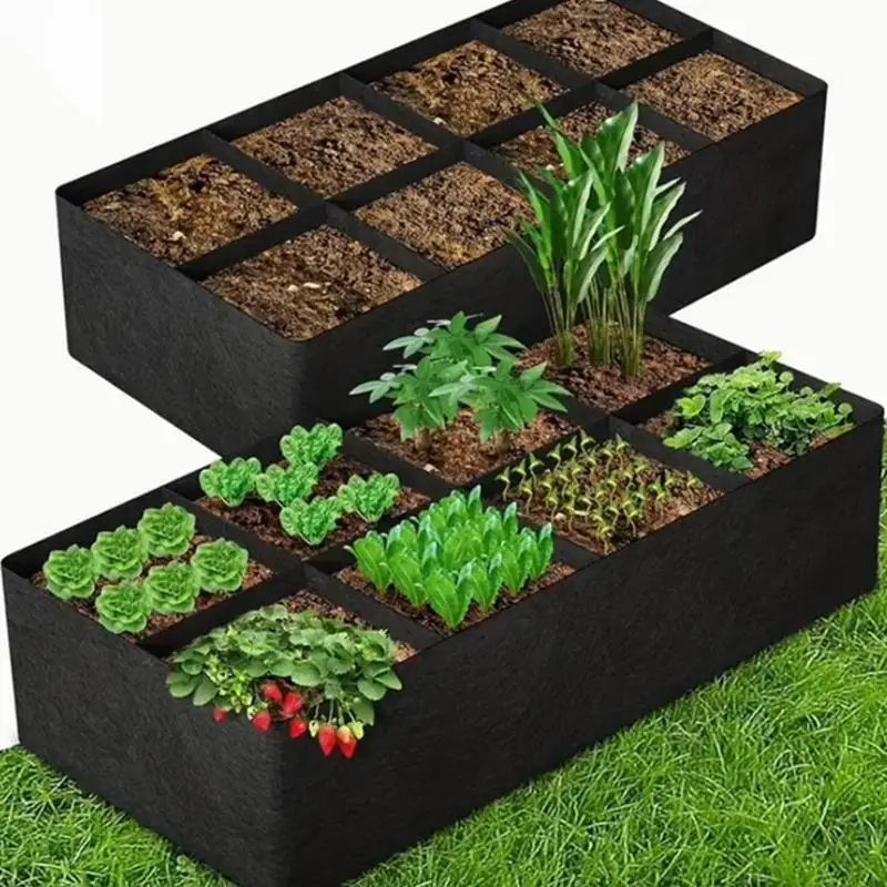 Grow Bag Raised Garden Bed Black Color for Planting Vegetables Flowers Portable Fabric Planter Bags for Small Space Gardening