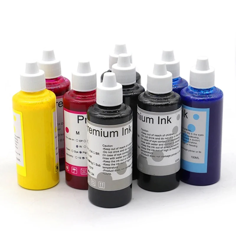 1PCS Universal Pigment Ink For EPSON P600 P608 P800 P808 3800 3880 3890 Printer 9-color supplementary Pigment ink 100ML/Bottle