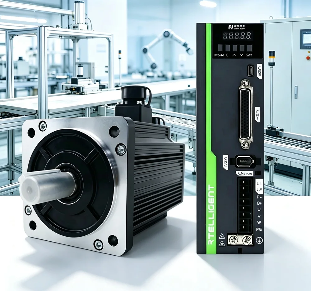 17Bit 23Bit Optical Multi Absolute Encoder RS485 Nema51 130mm 1KW 1.5KW 2KW 2.6KW 2.3KW 3.8KW AC Servo Motor Driver Kit