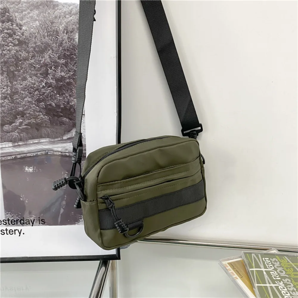 Bolsas tiracolo casuais masculinas, bolsa para celular esportiva, monocromática, leve, portátil, estilo japonês, quadrada, bolsa mensageiro de nylon, diária