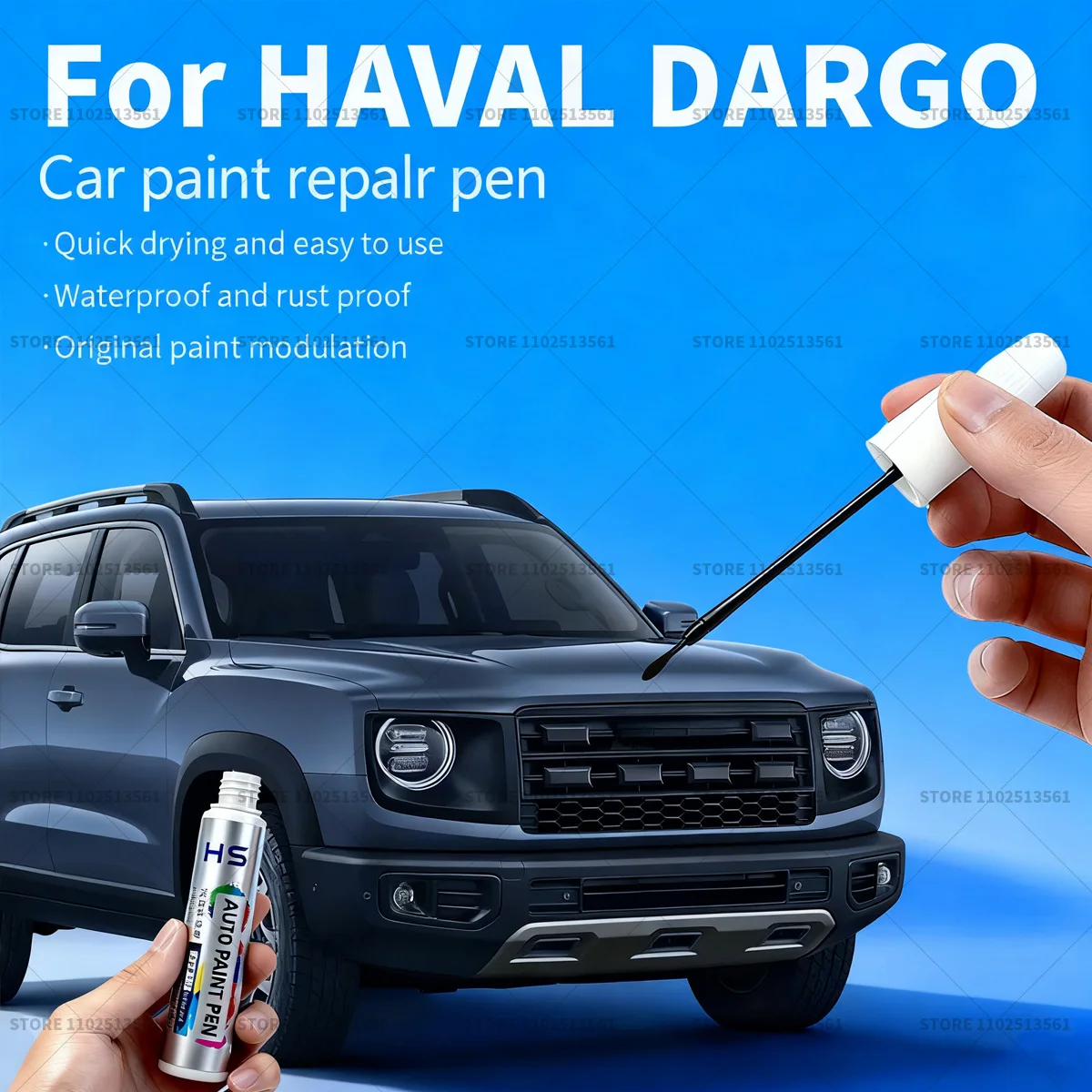 

Car Paint Repair Pen For HAVAL DARGO Touch Up Scratch Remover DIY Auto Accessories White 178 Orange 103 Black 173 Gray 144 Red