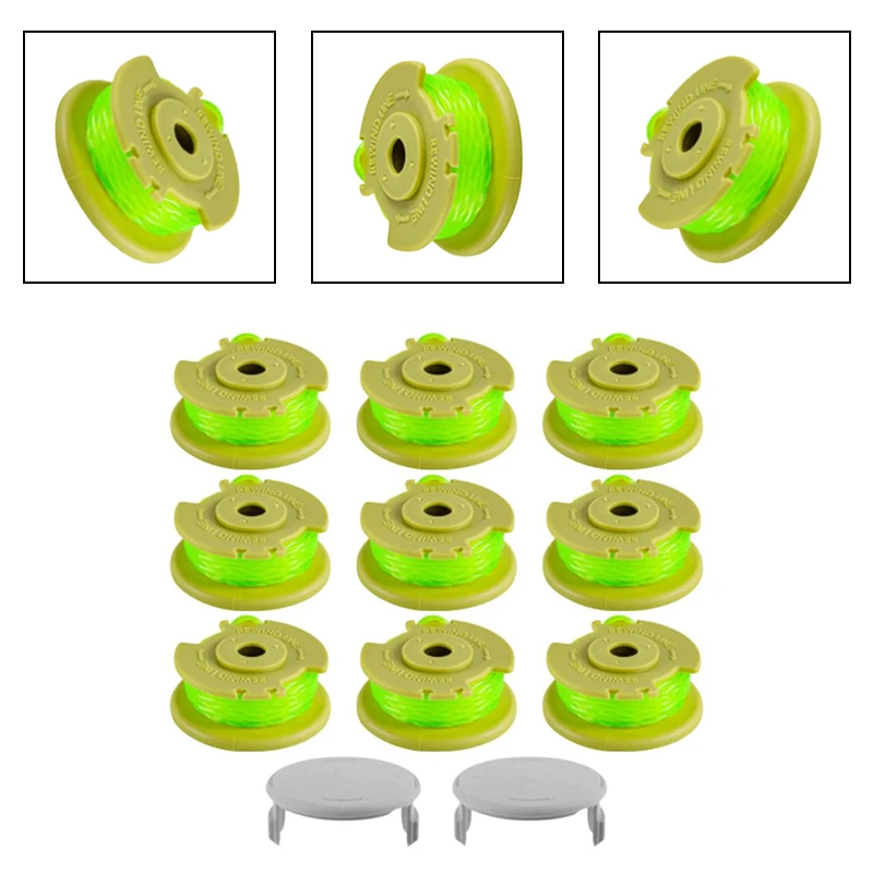 9 Pieces Spools For AC80RL3 And 2 Pieces Covers For AC14HCA Lawn Mower Coil Kit Gardening Tools Replacement Garden Power Tool