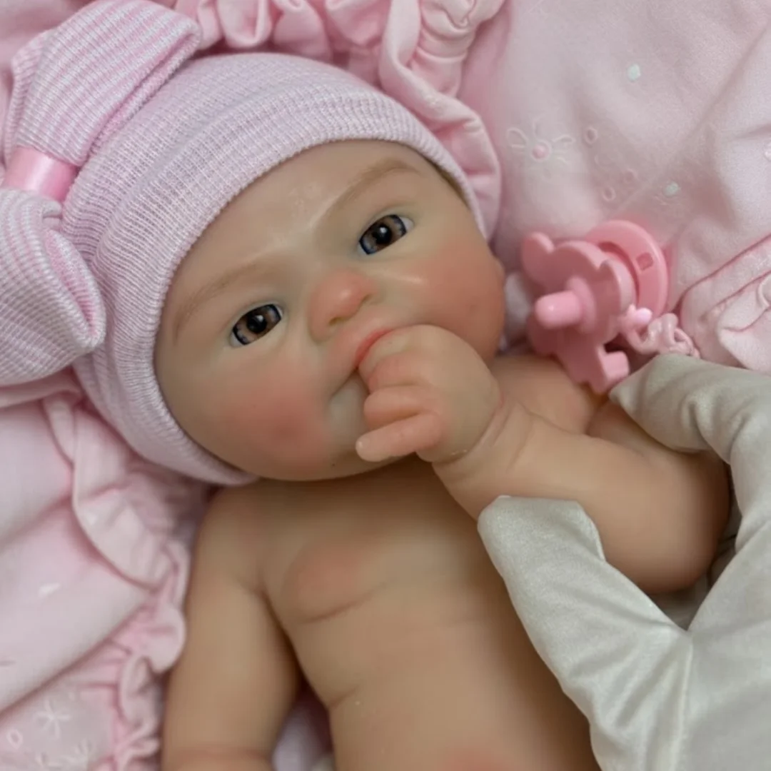 13Inch Washable& Open Mouth Coco Bebe Reborn Silicone Girl Doll With Handmade Painted Skin Soft Flexible Newborn Silicone Doll