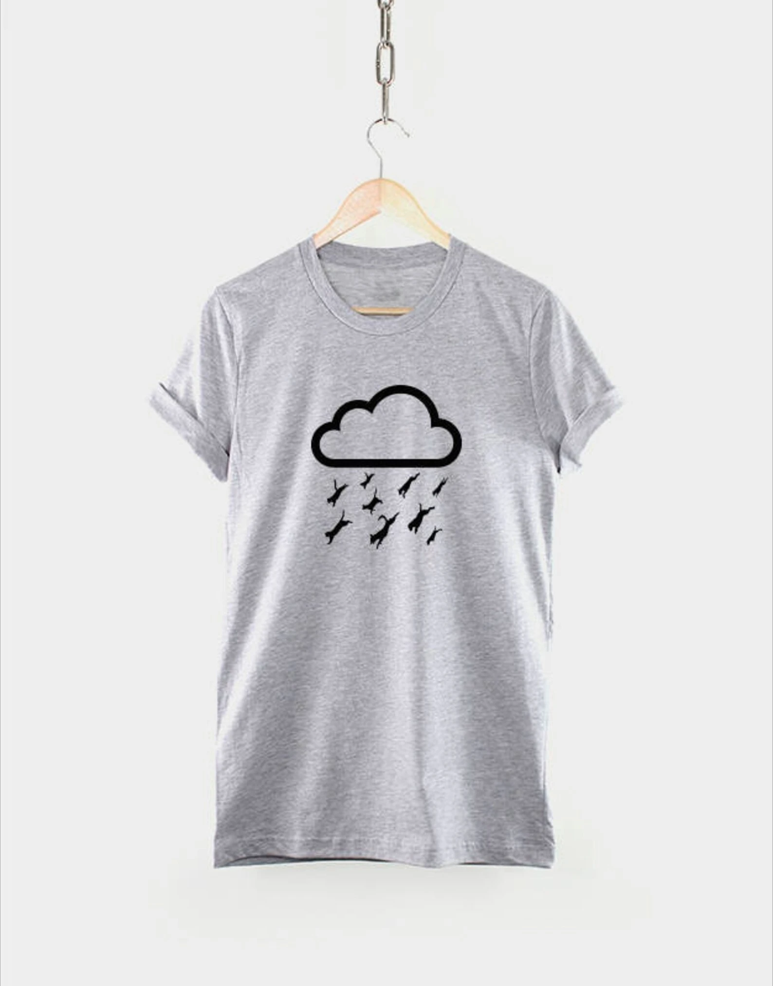 Raining Cats and Dogs T-Shirt Women Summer Tracksuit O-Neck Short Sleeve Tops Casual Cotton Sportswear Harajuku Retro Streetwear