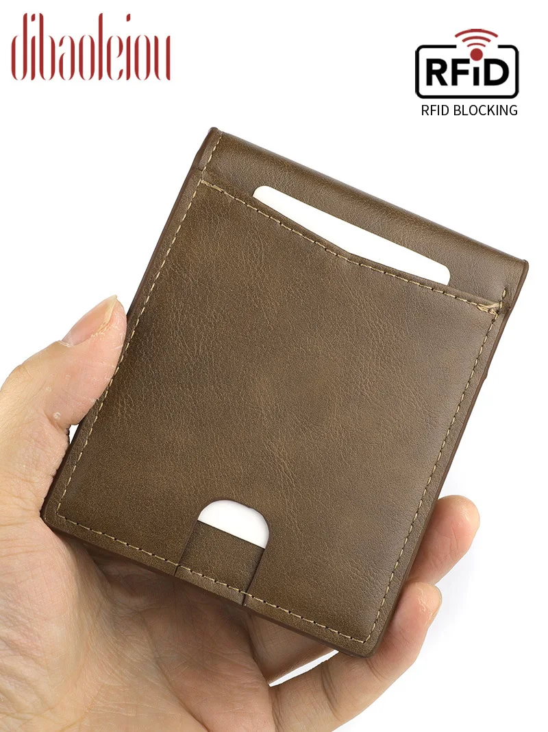 Gran oferta RFID protección antirrobo cartera para hombre monedero carteras para hombre cartera corta delgada para hombre monedero tarjetero Doka de gran capacidad