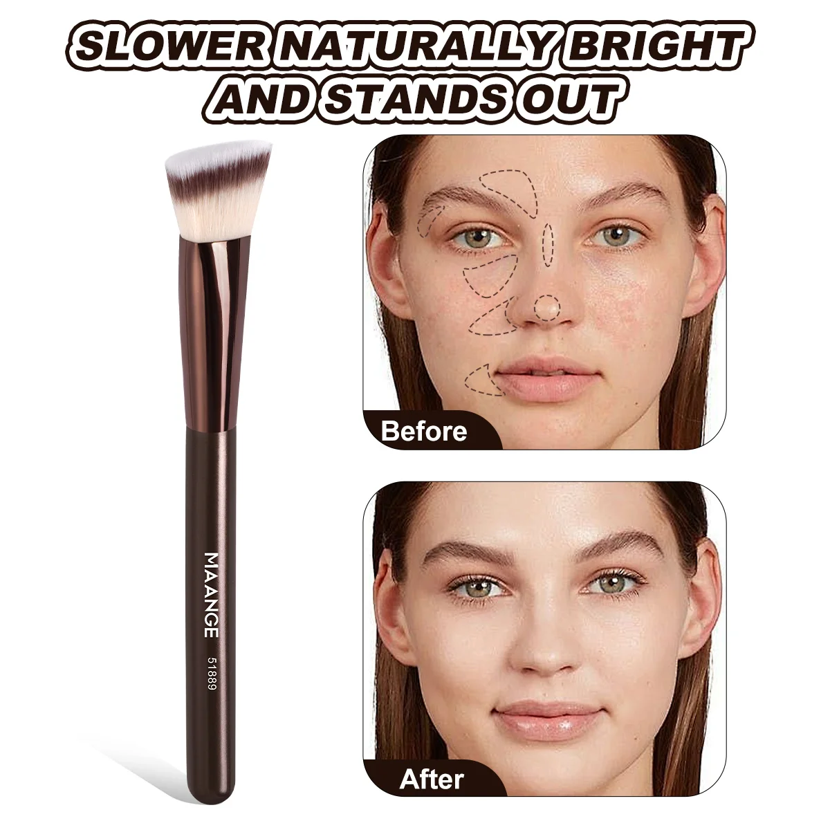 Zestaw Pędzli do Makijażu MAANGE 18 szt. Premium Syntetyczne Pędzle do Pudru, Podkładu, Konturowania, Korektora, Cieni do Powiek, Blendowania, Linera