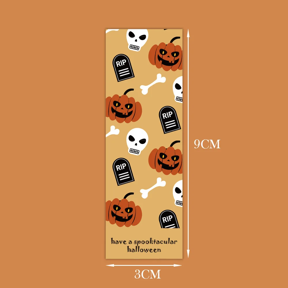 30-60pcs Happy Halloween Stickers 9*3CM Pumpkin Witch Skull Sealing Labels Scrapbooking for Holiday Gift Packaging Decor Sticker