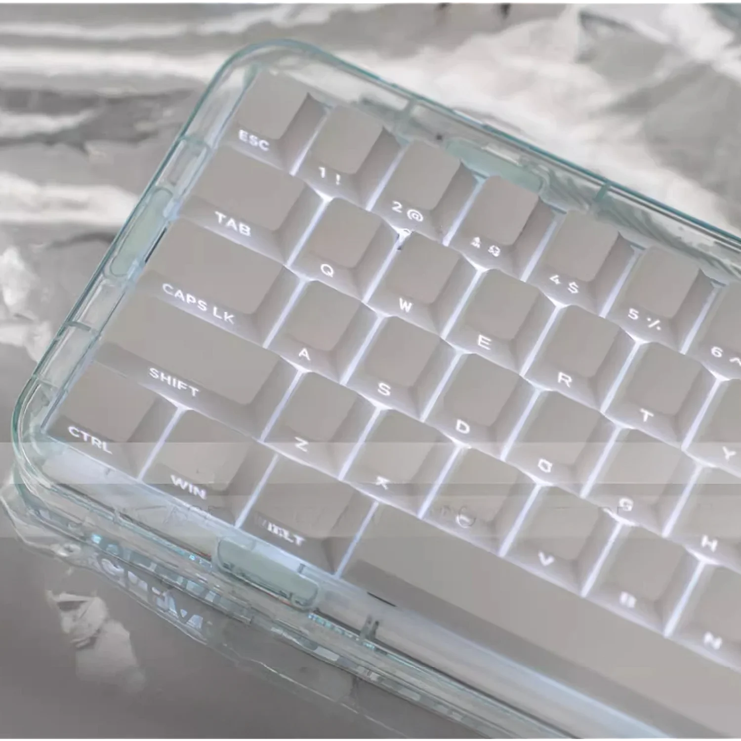 Pure White Side Engraved Cherry Keycap Set PBT 130 Keys Translucent for 60/68/84/87/96/98/100/104/108 Mechanical Keyboards