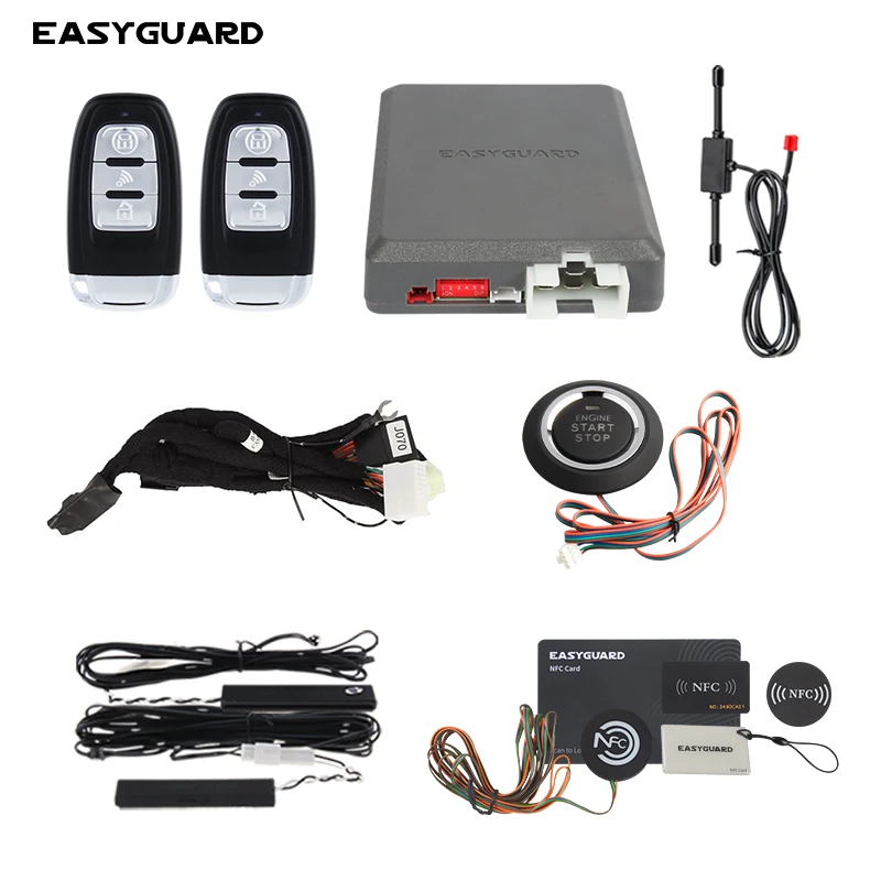 EASYGUARD Plug & Play CAN BUS fit for Peugeot 508 2008 3008 push button PKE car alarm system remote auto start push starter