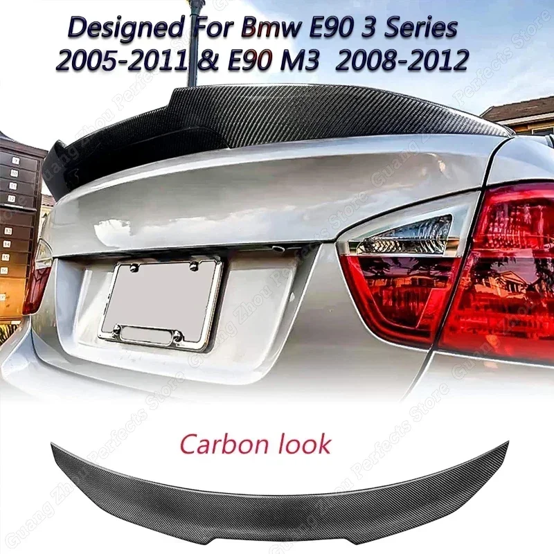 Rear Trunk Lid Car Spoiler Wing For Bmw E90 M3 2008-2012 Sedan & E90 3 Series 2005-2011 Sedan Lip PSM Style V2 Triim Spoiler