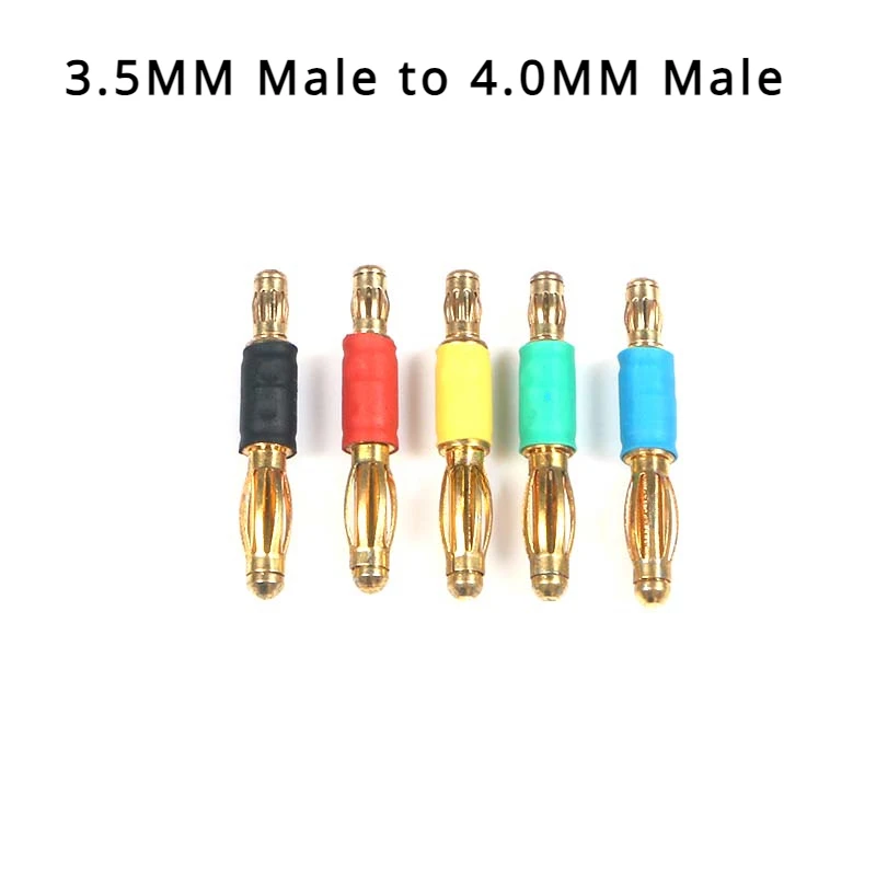 

1/5/10Pcs/lot 3.5mm Male/Female to 4.0mm Male/Female Gold Bullet banana Connector Adapter for ESC / Motor Part Good Quality