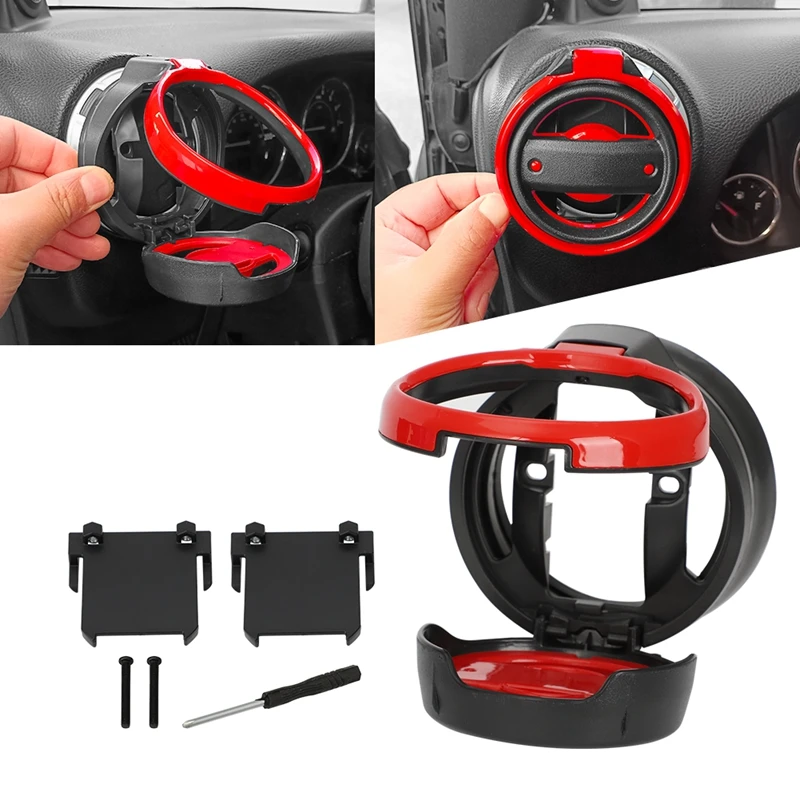 Dashboard Air Vent Mount Cup Holder Organizer Drink Water Bottle Bracket Stand For Jeep Wrangler JK JL Gladiator JT 2007-2024
