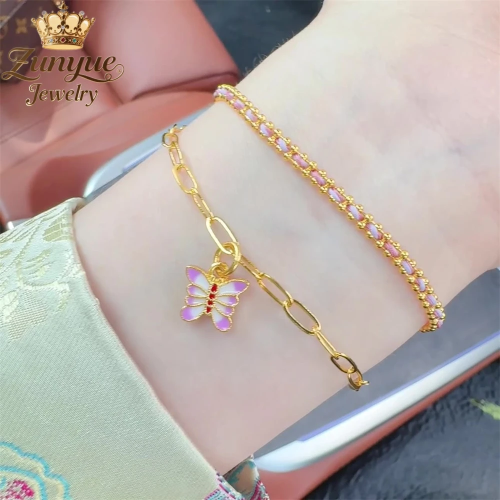 

Sand Gold Double-layer Butterfly Bracelet Luxury Quality Jewelry Fashion Jewelry Handicraft Exquisite Elegant Charms Popular