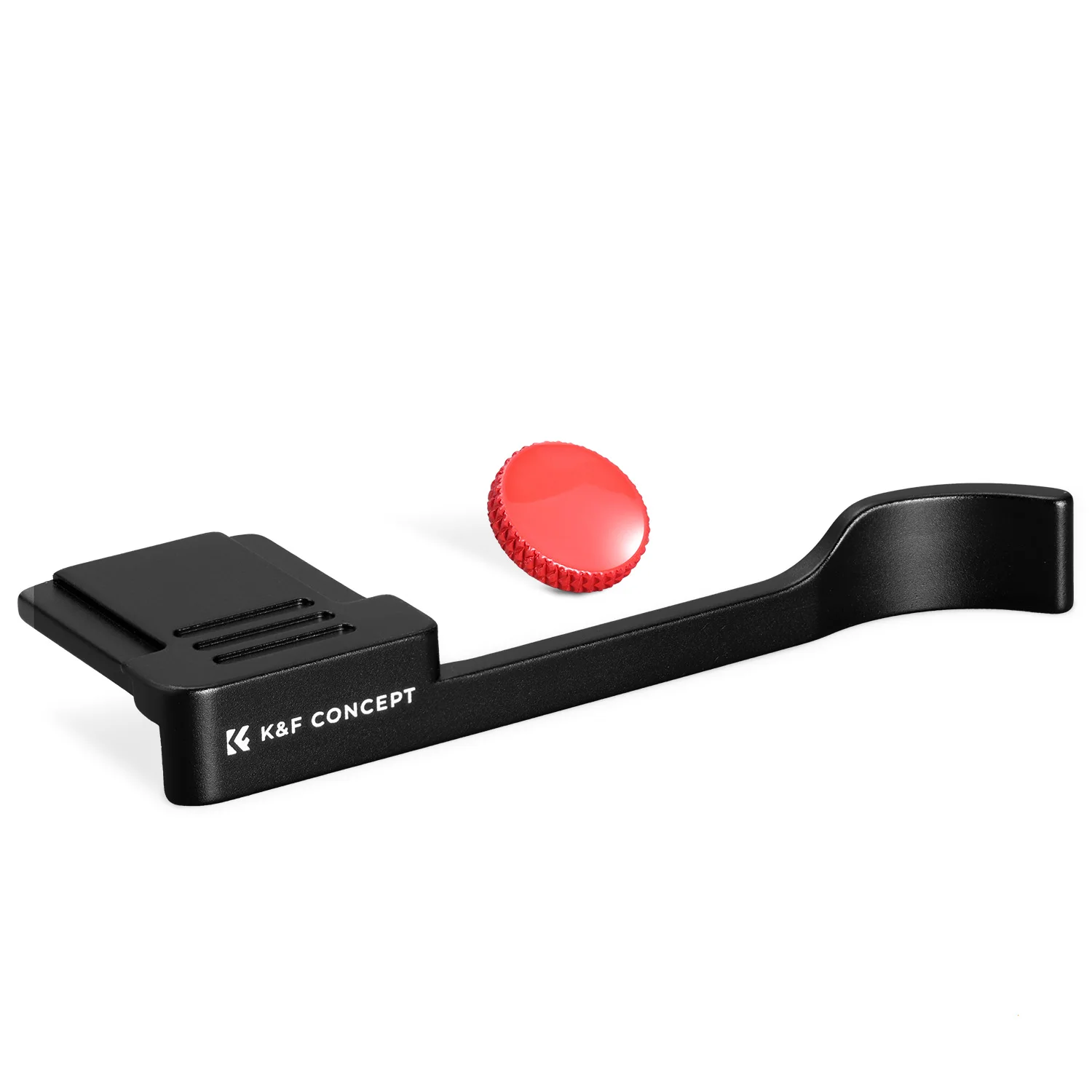 K&F CONCEPT Camera Duimgreep Flitsschoen Afdekking voor FUJIFILM X100VI X100V Zilver Zwart met Concave Ontspanknop