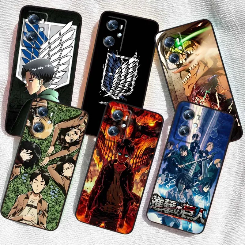 

Attack on Titan Anime For OPPO Reno 7 A96 A40 A58 5 6 Realme GT A74 A78 Neo2 A74 A78 Find X5 X3 X7 X8 Black Phone Case