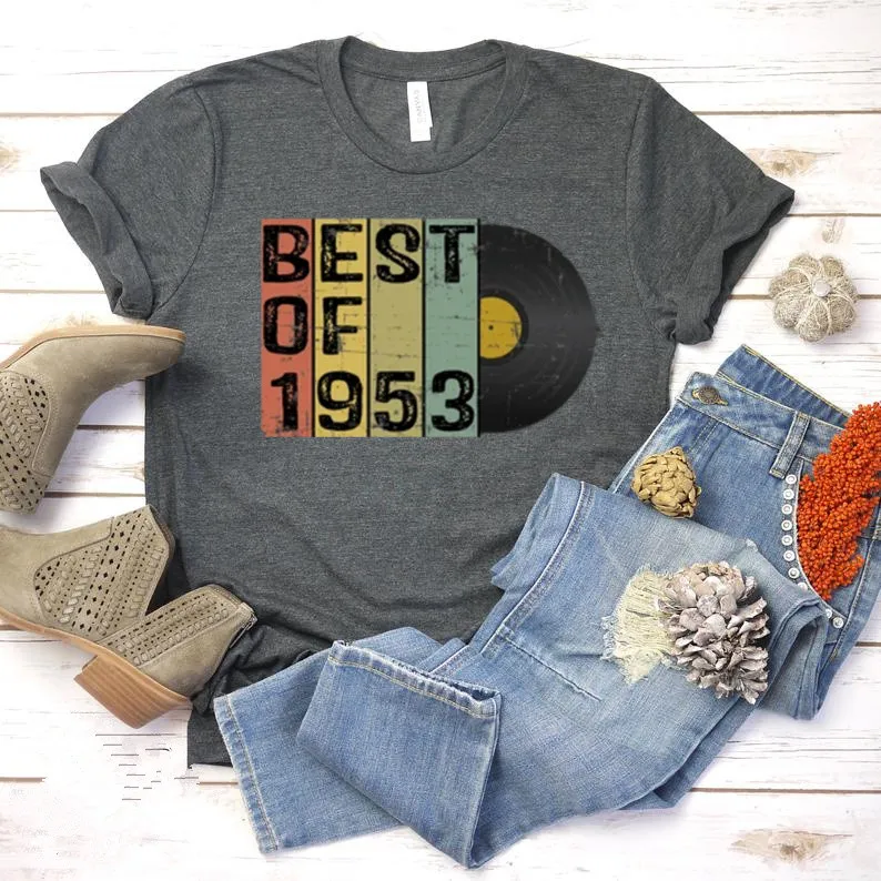 Vintage Best of 1953, 68th Birthday Gift For Men Women For Him Her Retro Birthday Party 100%cotton Shirts kawaii Unisex goth y2k