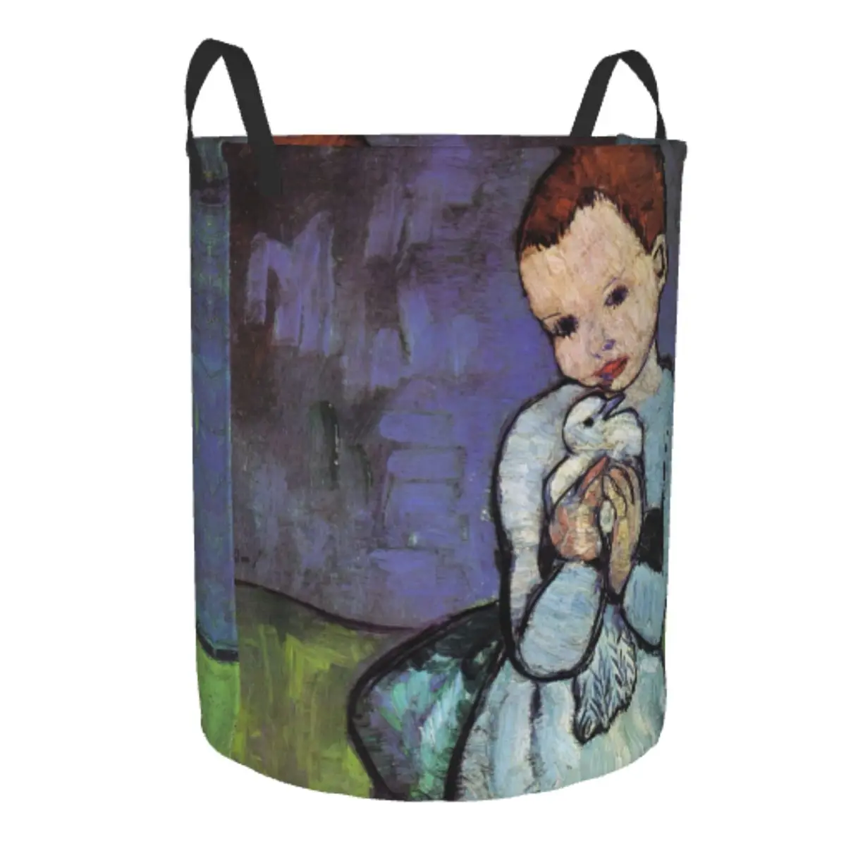 Custom Child Holding A Dove Laundry Hamper Large Storage Basket Pablo Picasso Painting Girls Boys Toy Organizer