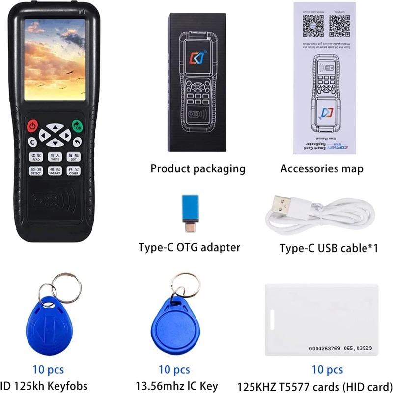 Imagem -04 - Copiadora e Leitor de Cartões Nfc Rfid Versão em Inglês Gravador Icopy X100 id ic Preto Conjunto