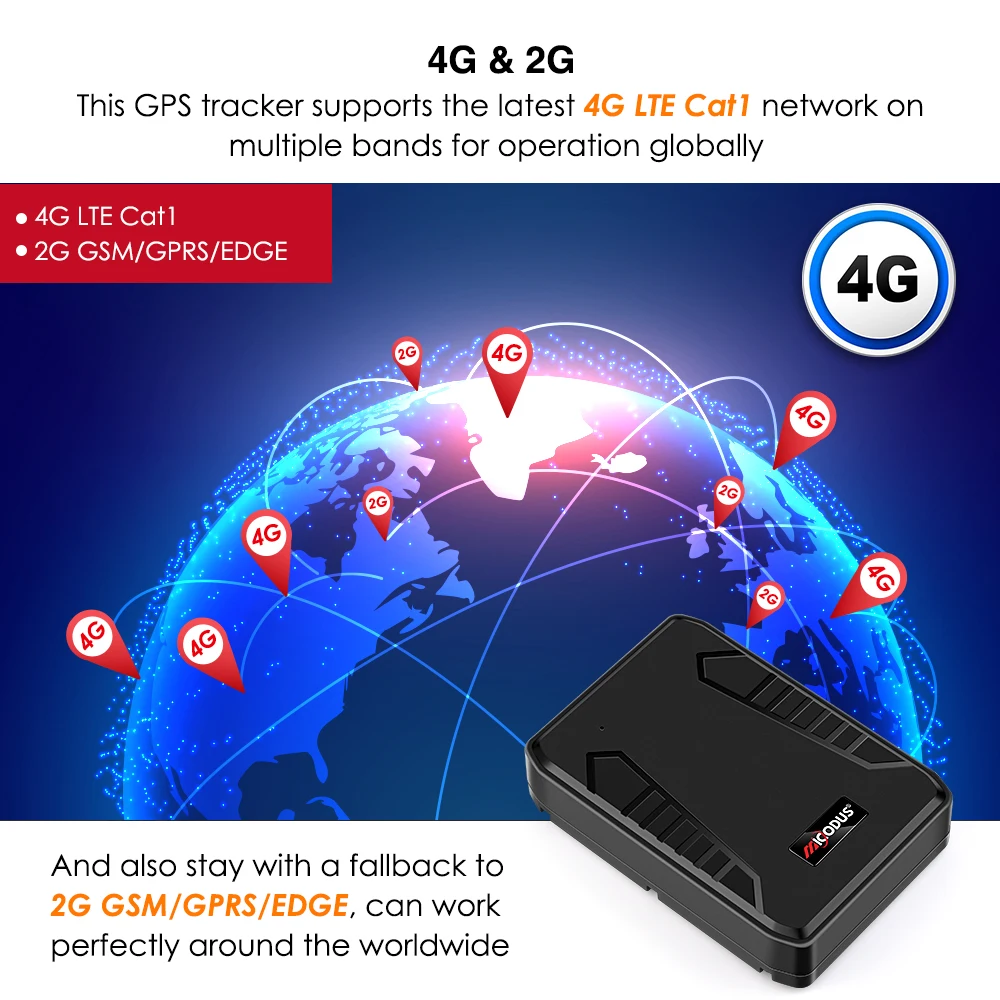 AUTOPMALL NEW 4G ML808G Car GPS Tracker 10000mAh Magnetic Voice Monitor Waterproof Geo-fence Multi-alarms LifetimeFree Micodus