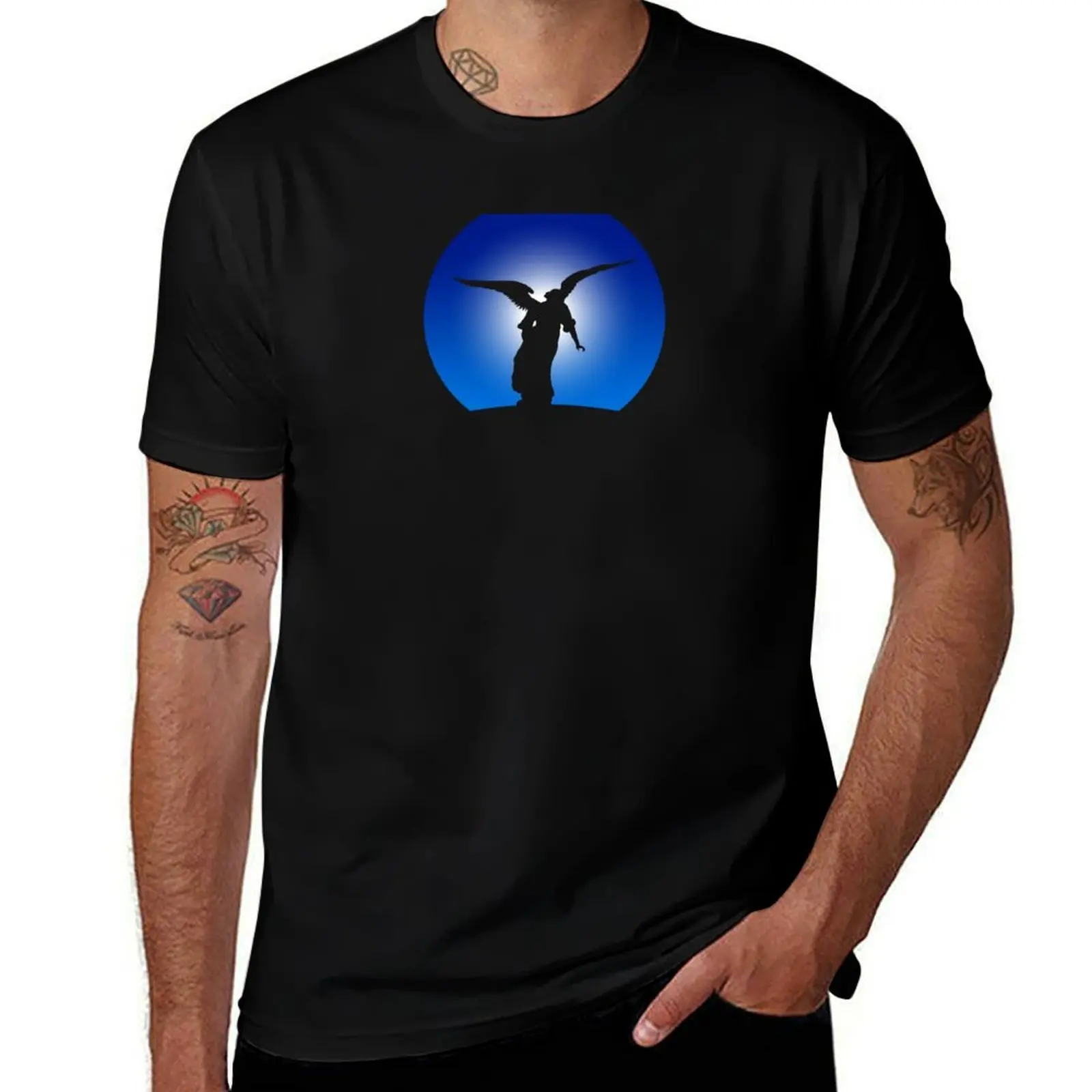 

Angel Statue Silhouette (over black) T-Shirt anime t shirts oversize t shirts for man graphic tees T-Shirt