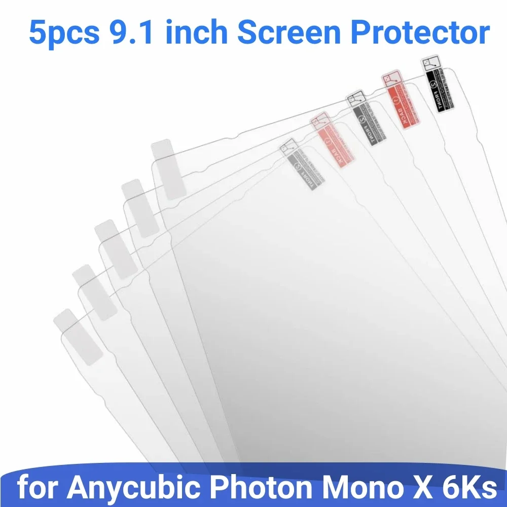 5pcs Screen Protector for Anycubic Photon Mono X 6Ks 9.1 inch UV Resin 3D Printers LCD Anti Scratch Protective Film Accessories