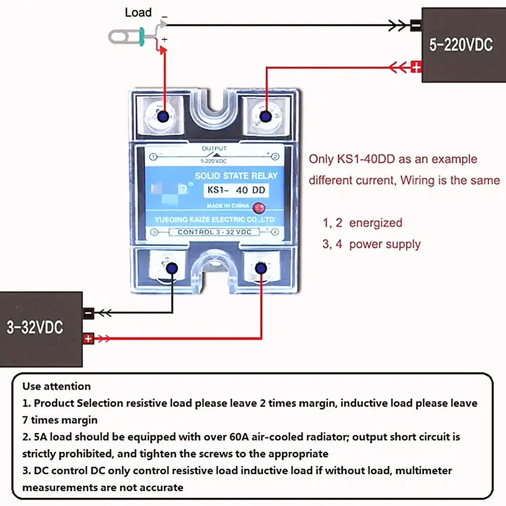 KS1-10DD  Solid-state non-contact relay 24V DC control DC 10A with lamp DC solid state relays