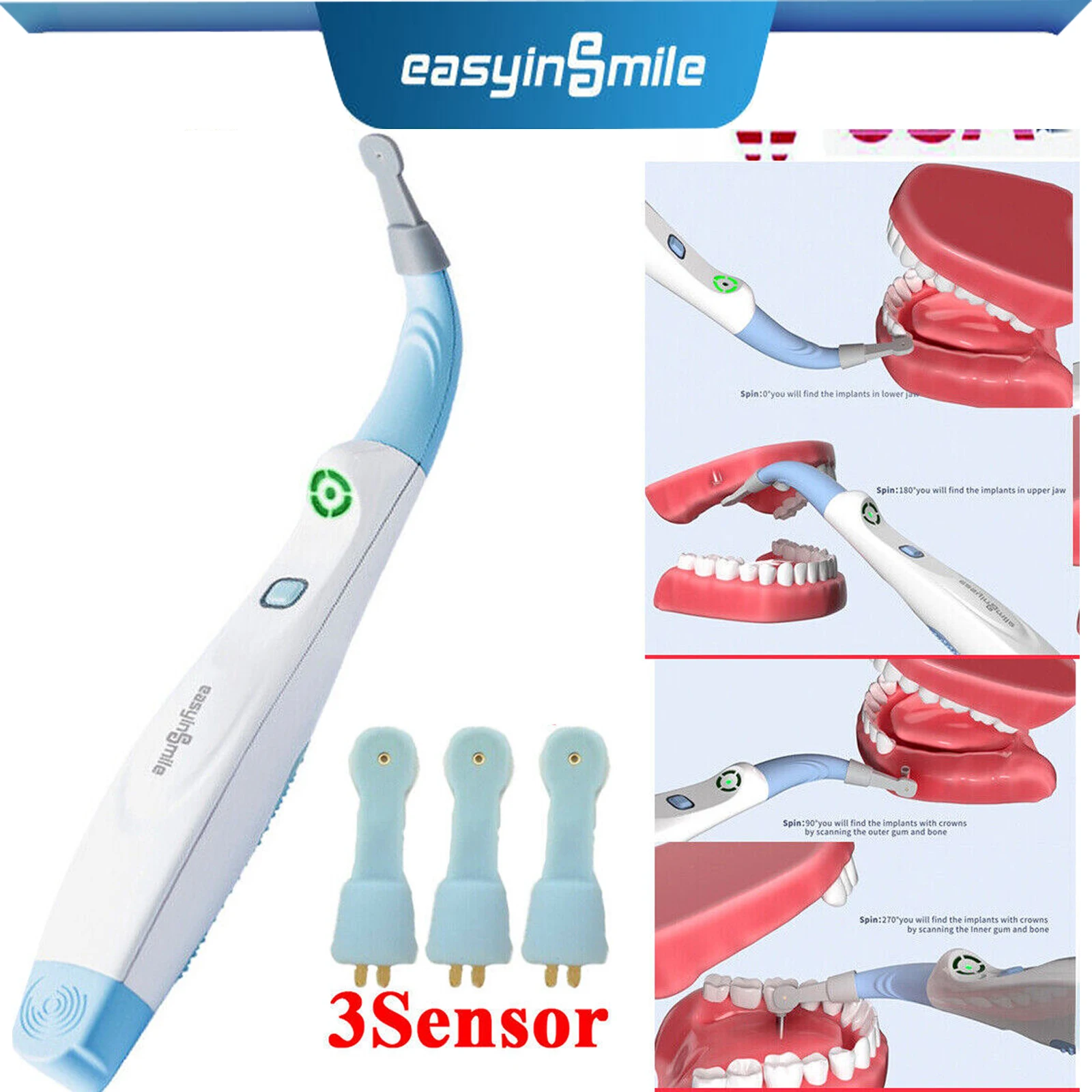 Easyinsmile Dental Implant Locator Detector 3D Smart Sensor 270 Rotatably Head Easy Find Screw