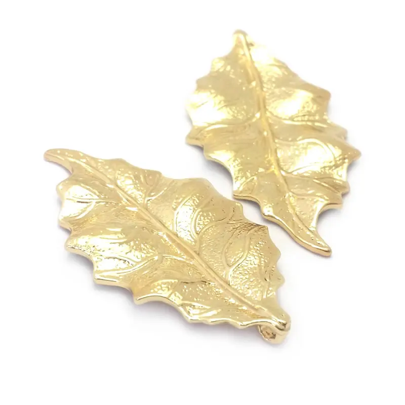 18K Gold Color Brass Tree Leaf Leaves Charms Pendants Jewelry Necklaces Earrings Bracelets Making Supplies Findings Accessories