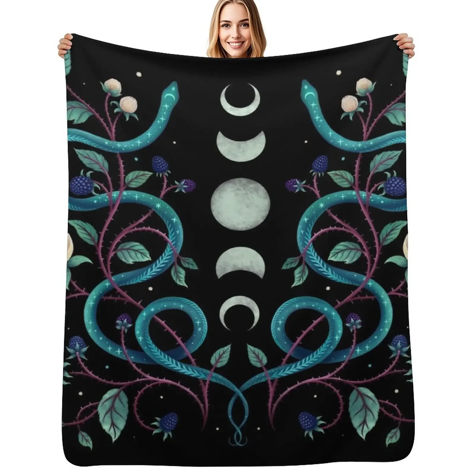 

Serpent Moon Throw Blanket Blankets For Bed decorative Decorative Sofas Fashion Sofas Blanket