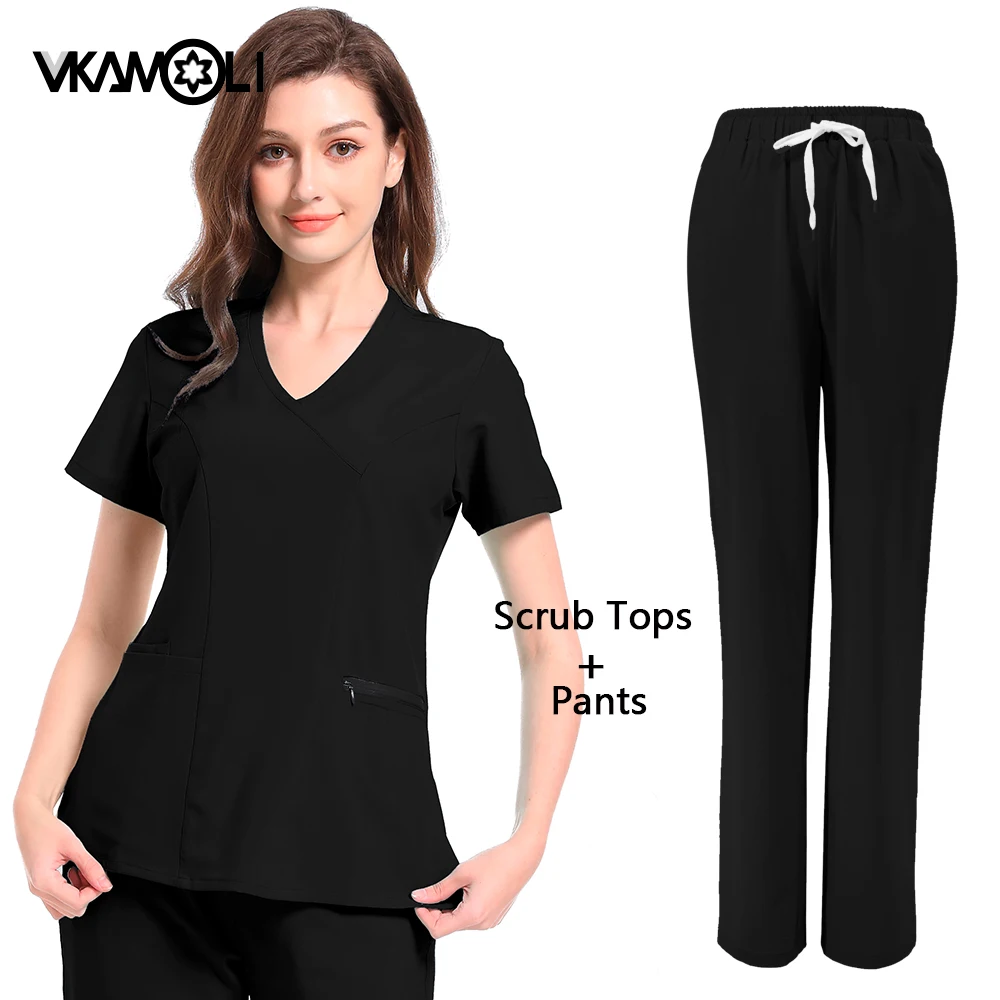 Women's Operating Room Medical Uniform Scrub Hospital Working elastic Scrubs Set Nurse Dental Surgery Suit Workwear