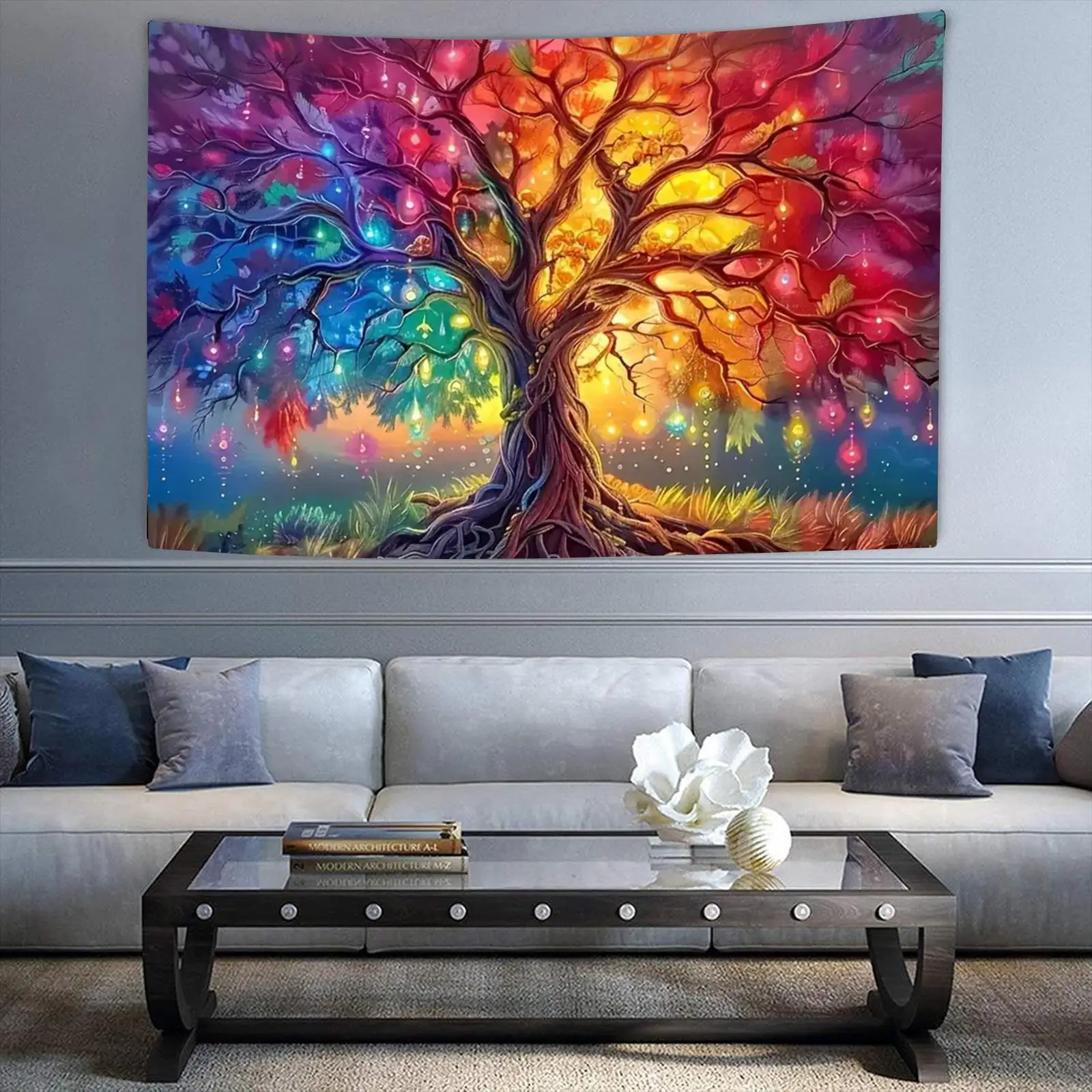 

Tree Of Life Tapestry Wall Hanging Nature Landscape Hippie Tapiz Psychedelic Witchcraft Aesthetics Room Home Decor
