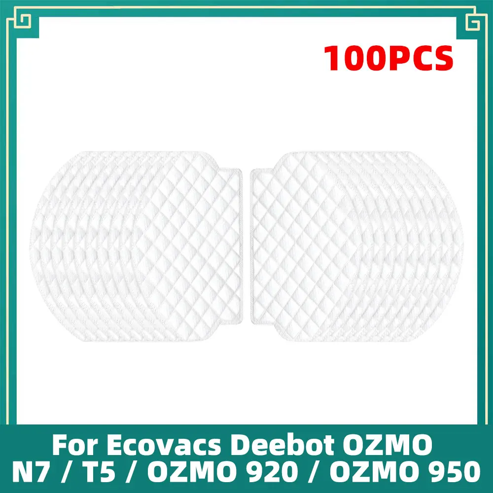 For Ecovacs Deebot OZMO N7 / T5 / OZMO 920 / OZMO 950 Robot Vacuum Cleaner Disposable Mops Cloths Rags Accessories Spare Parts