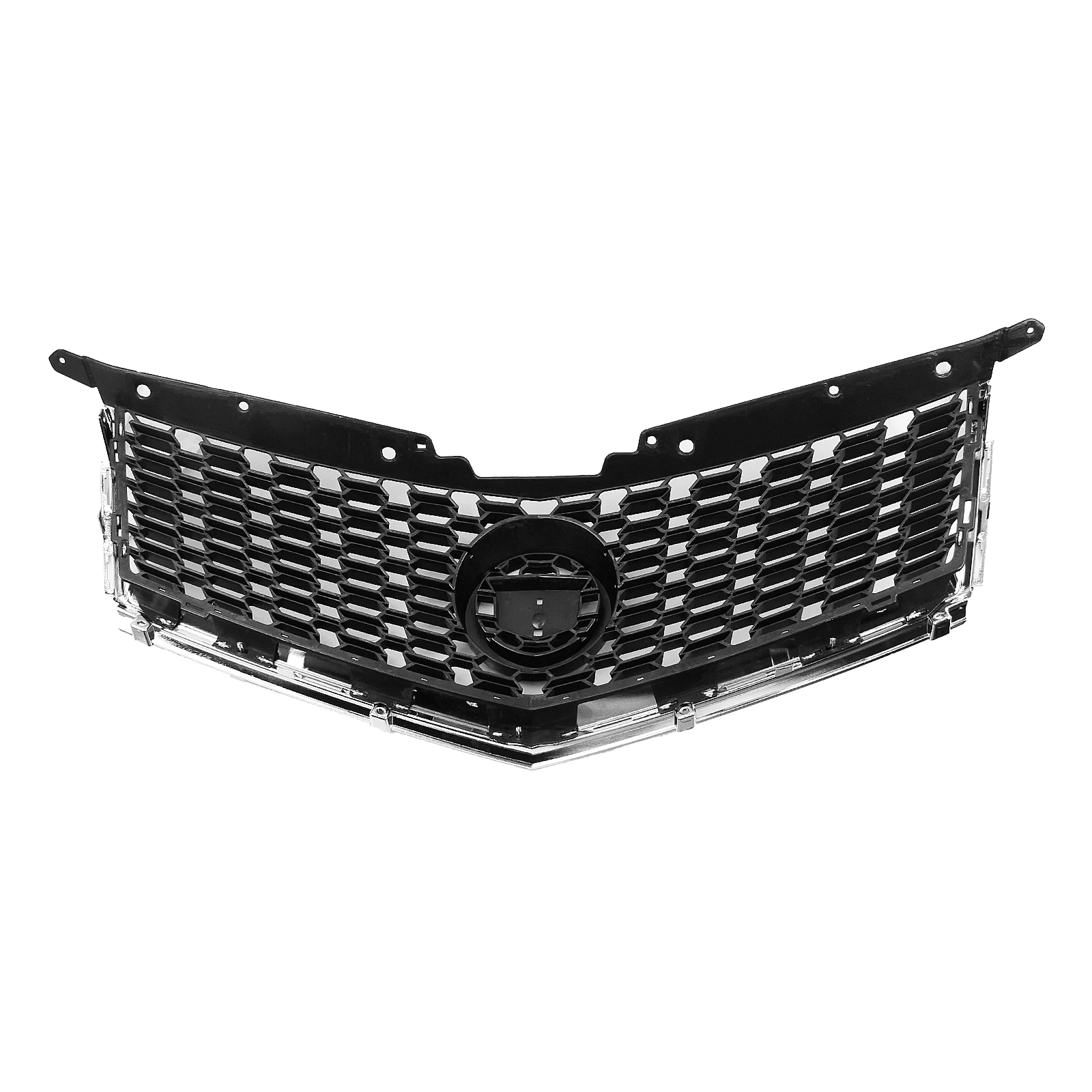 Front Grille Grill For Cadillac SRX 2010 2011 2012 2013 2014 2015 2016 Black/Silver Upper Bumper Hood Mesh Grid