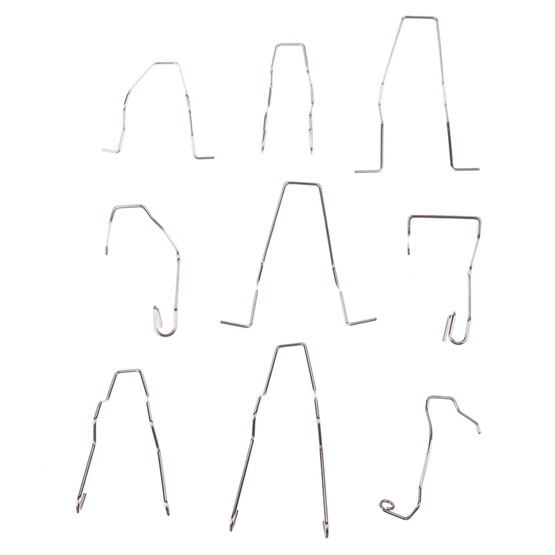 New 9Pcs Metal Headlight Bulb Spring Clips Fits For H1 H3 H4 H7 Car Headlamp Light Bulb Retainer Spring Clips Buckles Tools