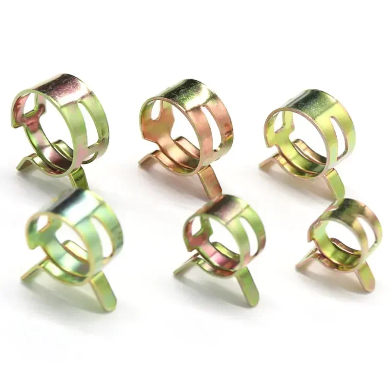 5/10/30pcs Hose Clamp Inner Diameter 5mm ~ 25mm 65MN Manganese Steel Galvanized Spring Elastic Steel Buckle Water Pipe Hoop