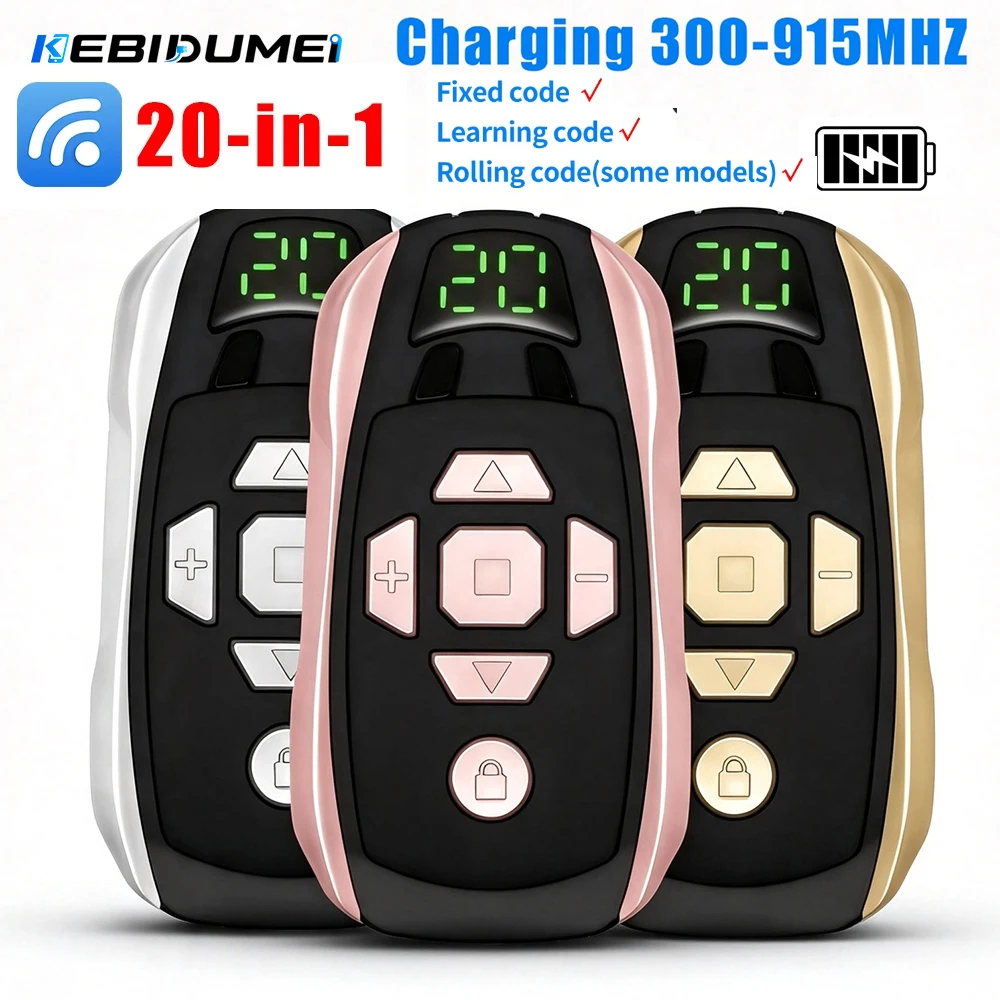 KEBIDUMEI Rechargeable 20-Channel Multi-Frequency Remote Control Wireless Duplicator for Automatic Gate Rolling Shutter Copy Key