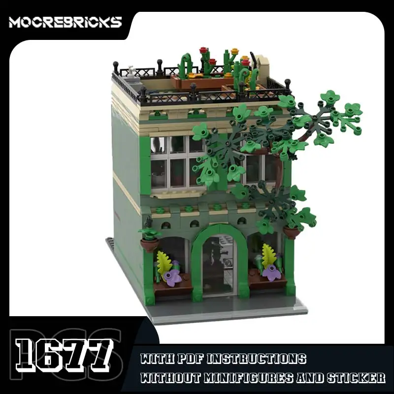 MOC-209268 planta loja modular blocos de construção casa modelo originalidade tijolos crianças desktop exibição brinquedos presentes