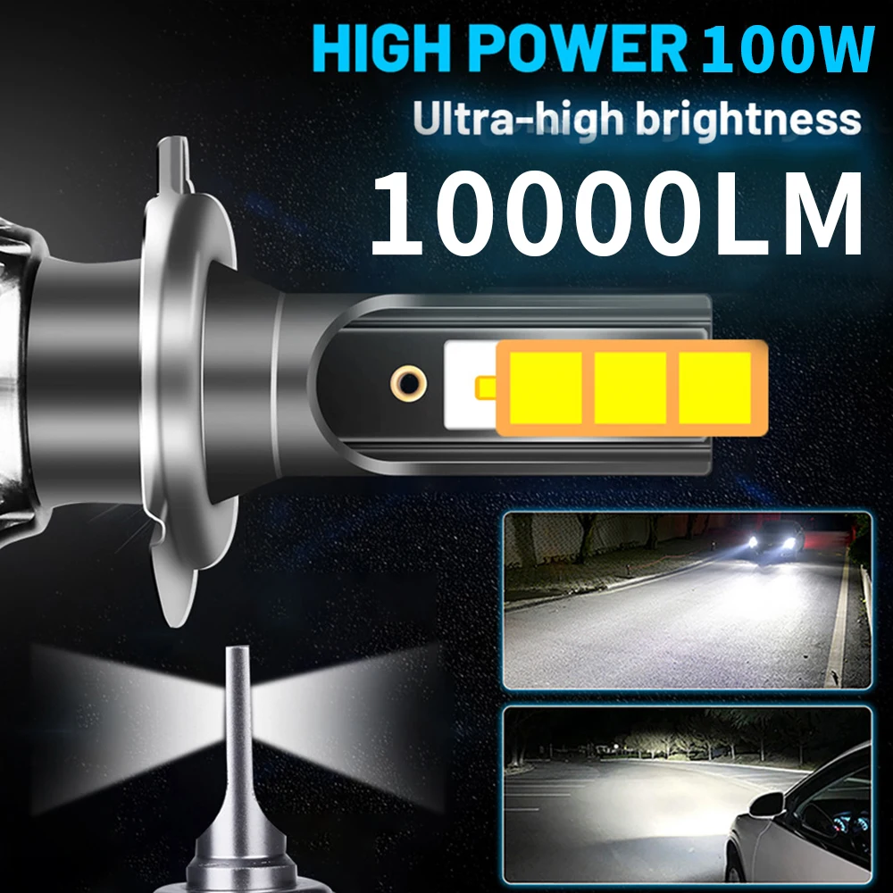 Auto Kit LED H7 6500K 6000LM H1 H8 H3 H8 H11 9005 HB4 H13 Car Led Bulbs Fanless 5S LED Headlight 40W H4 Bulb Bright lamp Light image 2