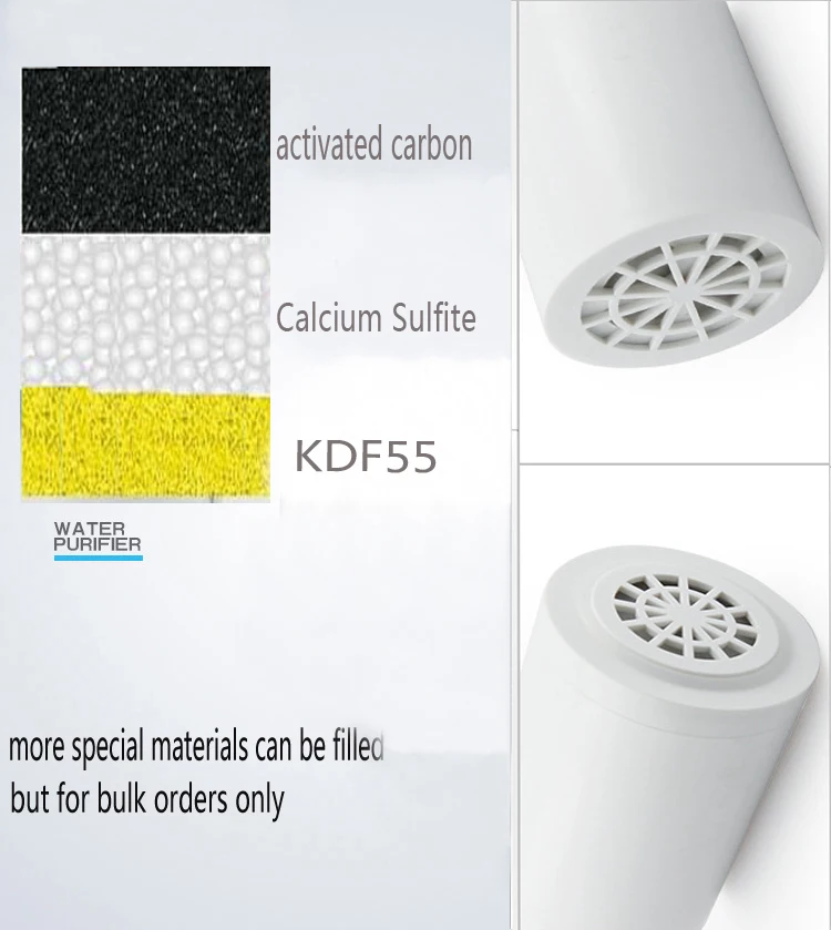 Chlor-freies dusche filter/SPA dusche purifier ersatz mit KDF & Carbon/calcium sulfit zu wippe off chemische & schwermetalle