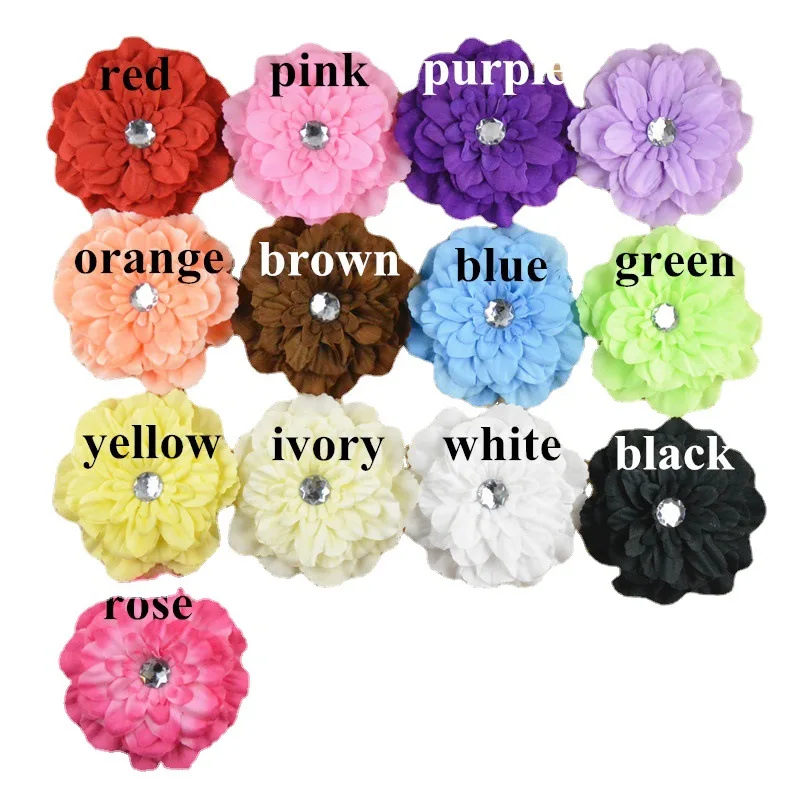 

300pcs Wholesale Diamond-encrusted Peony Flower Hair Accessories Diy Corsage Hat Flower Pet Accessories
