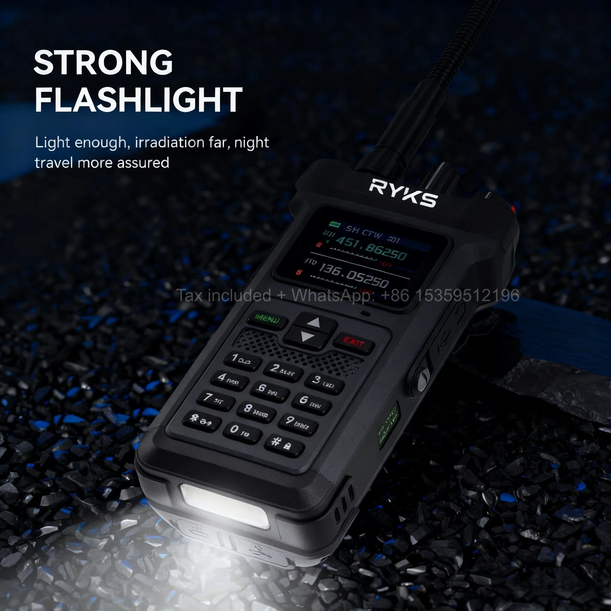 Ry-8500 20 واط عالية الطاقة طويلة المدى أجهزة اتصال لاسلكية نسخة تردد متعدد الموجات نوع-C شاحن مجموعة لاسلكية التخييم هام