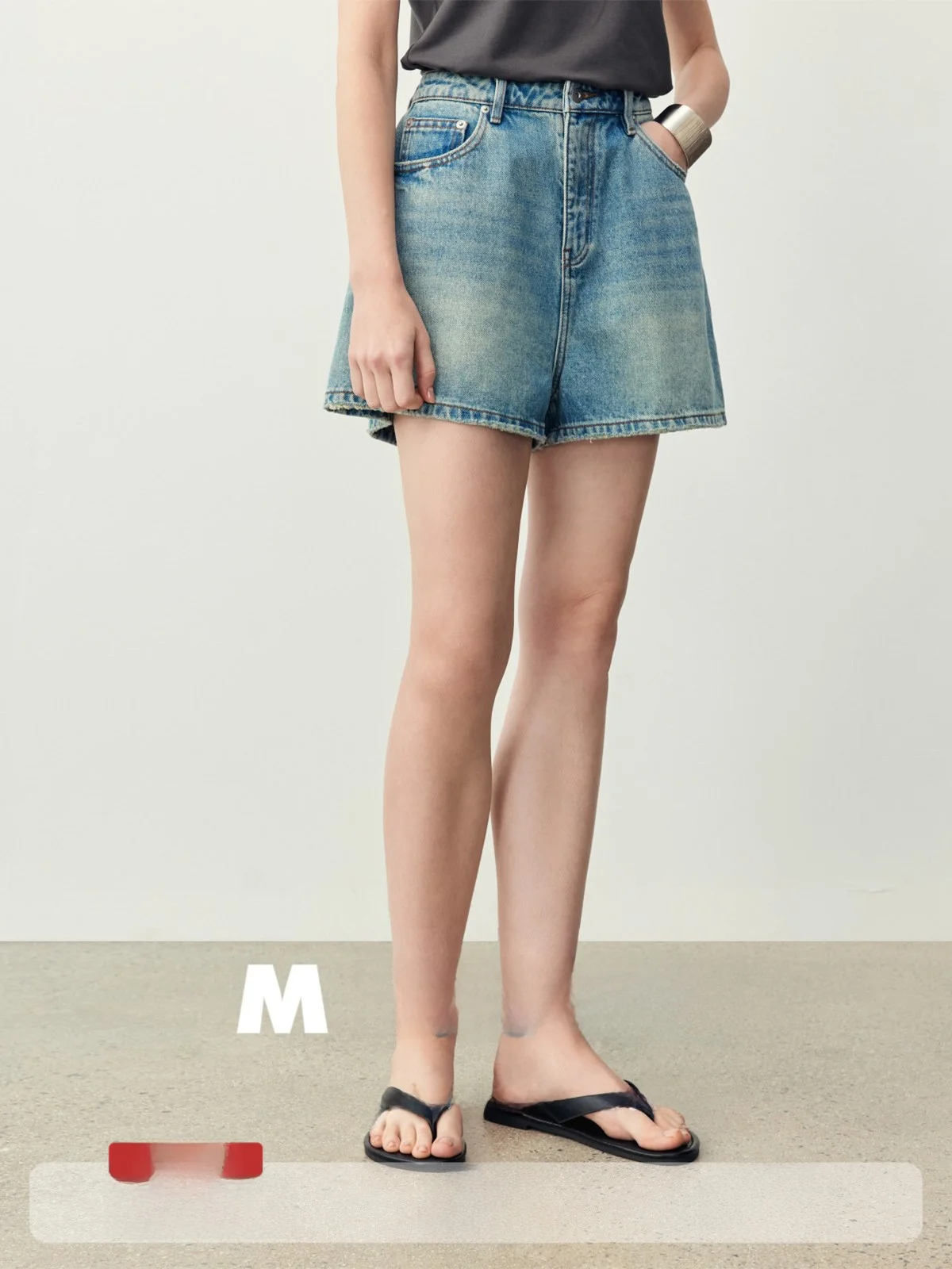 

Джинсовые шорты MIIINE с высокой талией, А-силуэт, женские, ретро, универсальные, хлопковые, повседневные, летние, синие