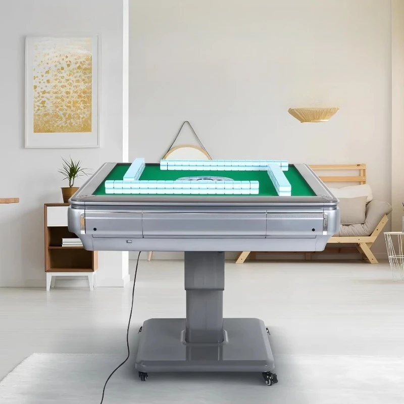 TOPPERFUN Fully Automatic Mahjong Machine Foldable  Bass Electric Mahjong Table Wheels US Plug AC110-120V for Family