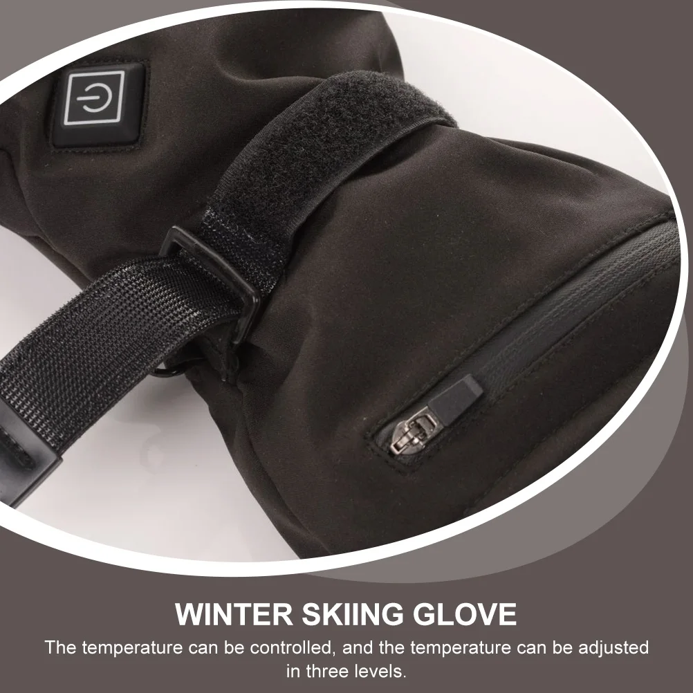 

1Pair Heating Gloves Polyester Cotton Durable Adjustable Strap Outdoor Sports Skiing Cycling Thickened Winter Glove