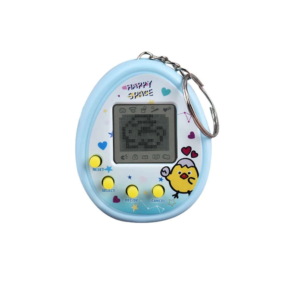 Mini Handheld Electronic Pet Game Console, Pet Virtual Raising Machine, Brinquedo bonito dos desenhos animados, cor aleatória