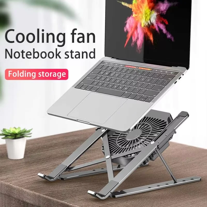 

Laptop Stand for MacBook Air Pro Notebook Laptop Stand Bracket With Cooling Fan Foldable Aluminium Alloy Laptop for PC Notebook