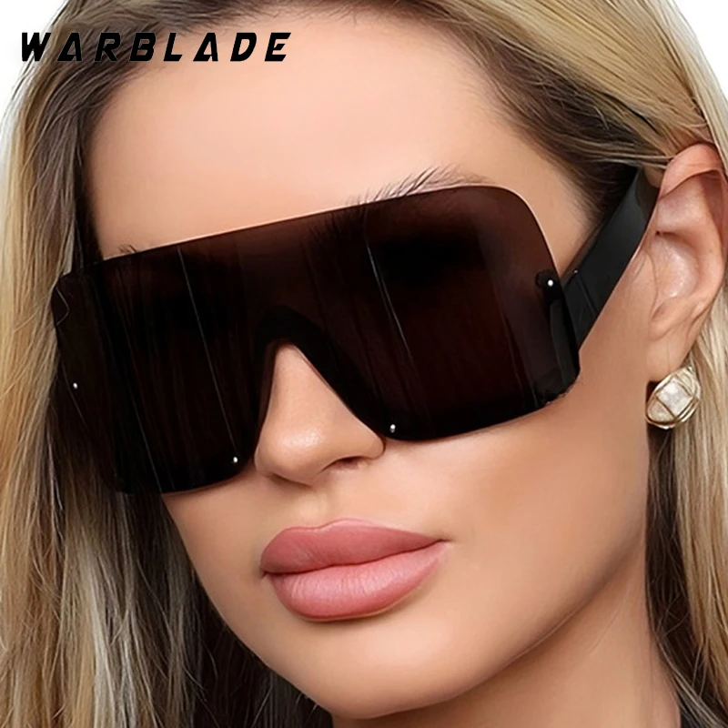 

Fashion Square Half Frame Punk One-Piece Women's Sunglasses Luxury Brand Design Men Sunglass Outdoor Summer Travel Eyewear UV400