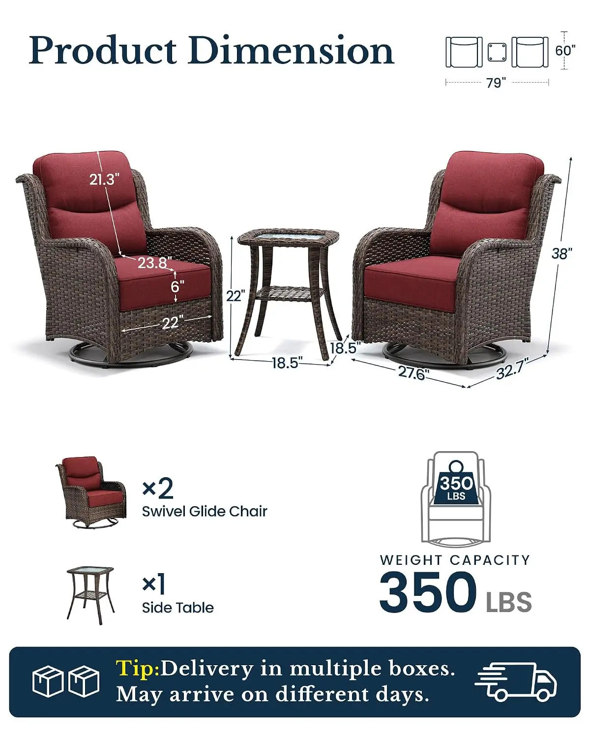 Patio Furniture Set with 6