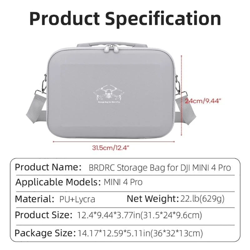 Portable Storage Shoulder Bag for Mini 4 Remote Control Accessories