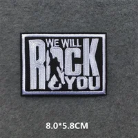 Band Rock Clothes Badges Iron On Patches Appliques Embroidered Music Punk Stripes for Clothes Jacket Jeans Diy Decoration 3